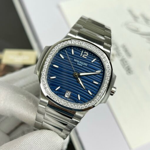 Patek Philippe Nautilus 7118/1A-001 custom Moissanite 3K Factory Blue Dial - Image 3