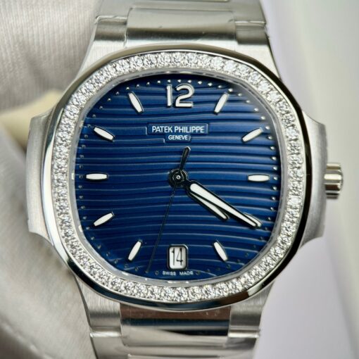 Patek Philippe Nautilus 7118/1A-001 custom Moissanite 3K Factory Blue Dial