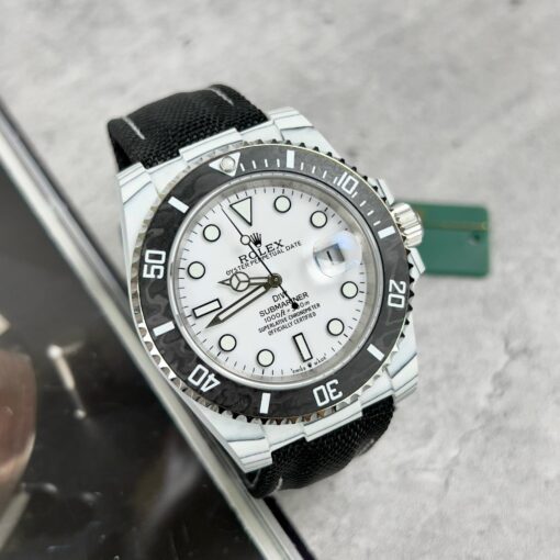 Rolex GMT-MASTER II Diw 1:1 Best Edition Black Fabric Strap White Dial - Image 2