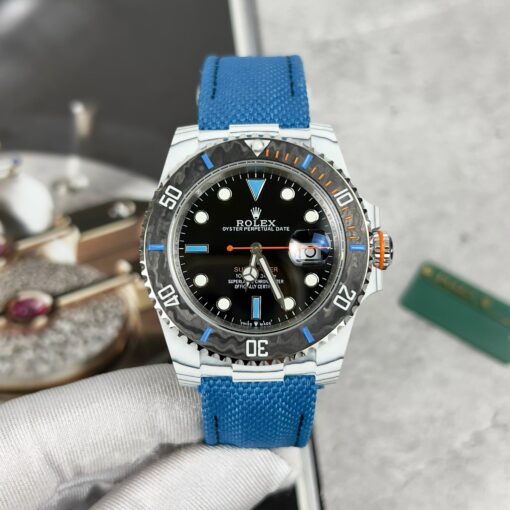 Rolex GMT-MASTER II Diw 1:1 Best Edition Blue Fabric Strap Black Dial — изображение 13