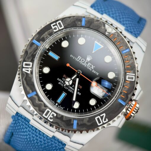 Rolex GMT-MASTER II Diw 1:1 Best Edition Blue Fabric Strap Black Dial — изображение 5