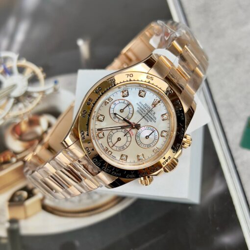 Rolex Daytona Cosmograph with Mother of Pearl Dial 40mm 116528 custom 18k gold filled Best 1:1 Edition - Image 7