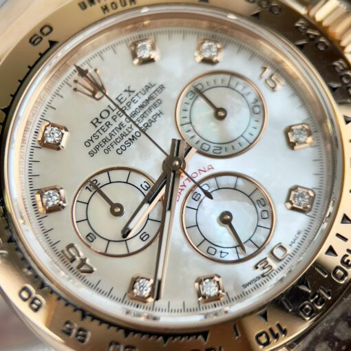 Rolex Daytona Cosmograph with Mother of Pearl Dial 40mm 116528 custom 18k gold filled Best 1:1 Edition - Image 9