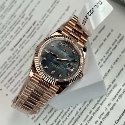 Rolex Day-Date Rose Gold Rose Diamond Dial 36mm 128235  Best 1:1 Edition coated 18k rose Gold 130 gram - Imagen 7