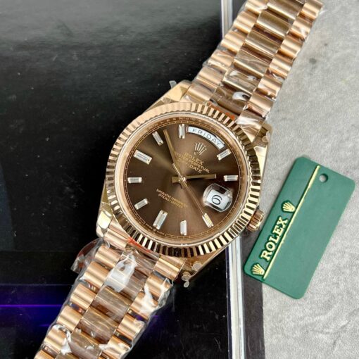 Rolex Day-Date 40mm 228235 chocolate dial 18k rose gold filled 167 gram - Imagen 5