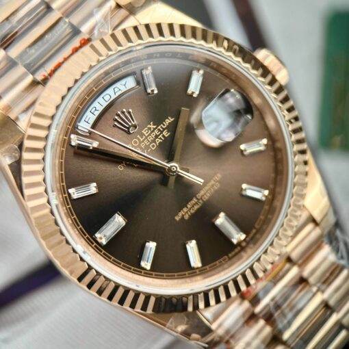 Rolex Day-Date 40mm 228235 chocolate dial 18k rose gold filled 167 gram - Imagen 8