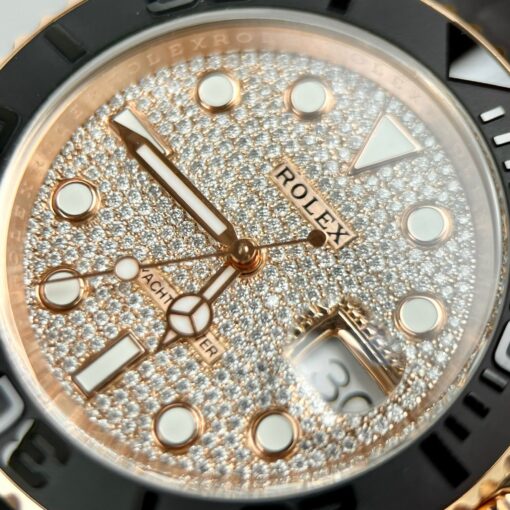 Rolex Yacht-Master 40 126655 Pave stone dial - 3235 Movement coated 18k gold and moissanite - Imagen 21