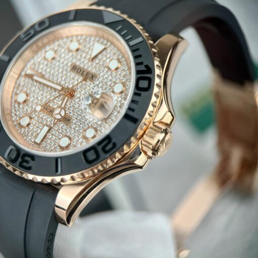 Rolex Yacht-Master 40 126655 Pave stone dial - 3235 Movement coated 18k gold and moissanite - Imagen 27