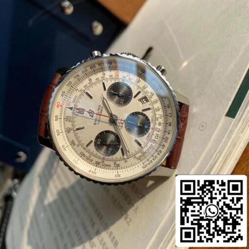 Breitling Navitimer 1 B01 Chronograph 46 White Dial Men's Watch - Swiss Original Movement - immagine 4