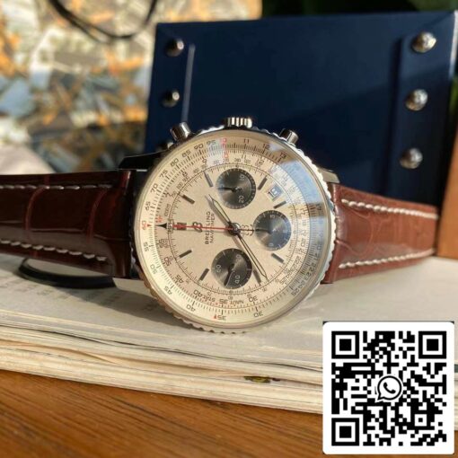 Breitling Navitimer 1 B01 Chronograph 46 White Dial Men's Watch - Swiss Original Movement