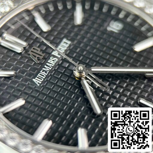 Replica Audemars Piguet Royal Oak 15400ST.OO.1220ST.01 Custom Moissanite Diamonds - immagine 7