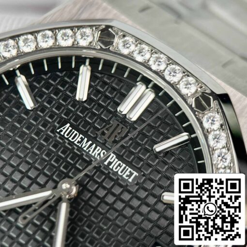 Replica Audemars Piguet Royal Oak 15400ST.OO.1220ST.01 Custom Moissanite Diamonds - immagine 8