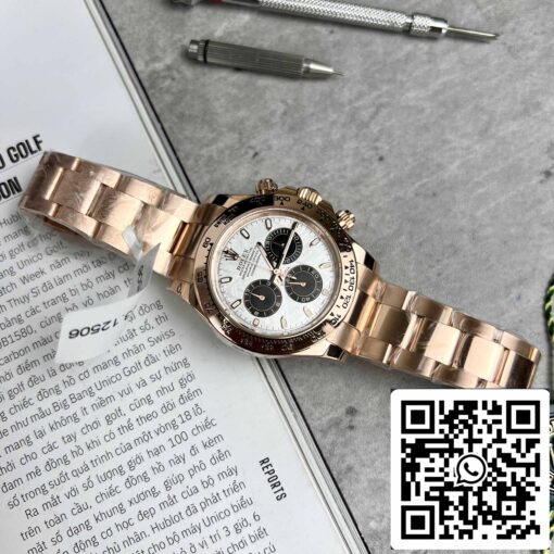 Best Replica ROLEX Cosmograph Daytona 116505 Rose Gold Meteorite Dial - 18k Rose gold coated - 이미지 8