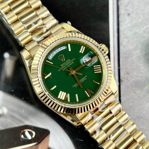 Rolex Day Date M228238-0061 Best 1:1 Edition GM Factory V2 Green Dial Yellow Gold - Image 4