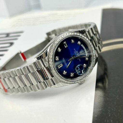 Rolex Day Date M128349RBR-0016 Stone Bezel 1:1 Best Edition EW Factory Blue Dial - Image 3