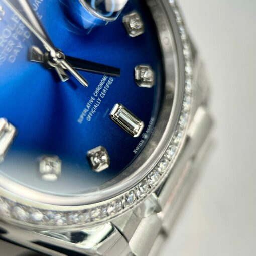 Rolex Day Date M128349RBR-0016 Stone Bezel 1:1 Best Edition EW Factory Blue Dial - Image 7