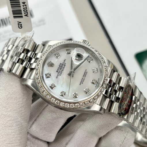 Rolex Datejust M278274-0006 Mother Of Pearl Dial custom Diamonds Bezel - Image 5