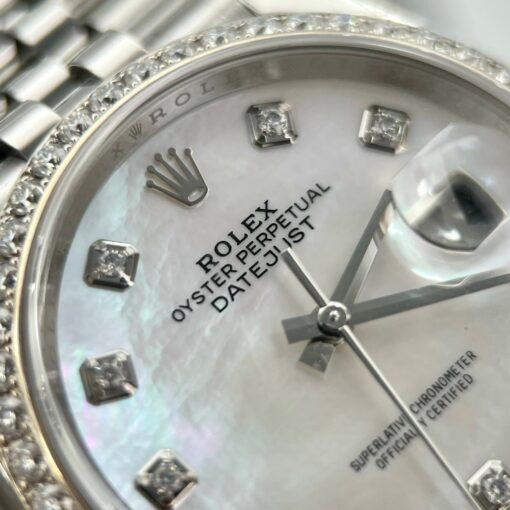 Rolex Datejust M278274-0006 Mother Of Pearl Dial custom Diamonds Bezel - Image 8