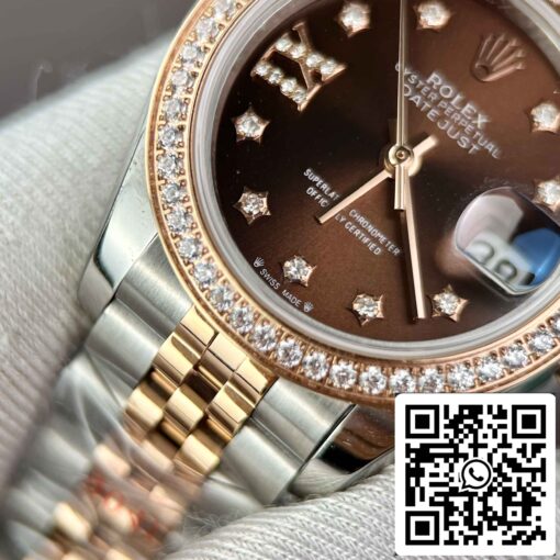 Replica Rolex Lady-Datejust 28 279171-0003 Chocolate dial EW Factory Best Edition – Bild 7