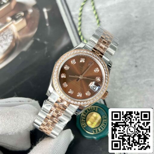 Replica Rolex Lady-Datejust M279171-0011 Oystersteel EW Factory Bezel Stone - immagine 10