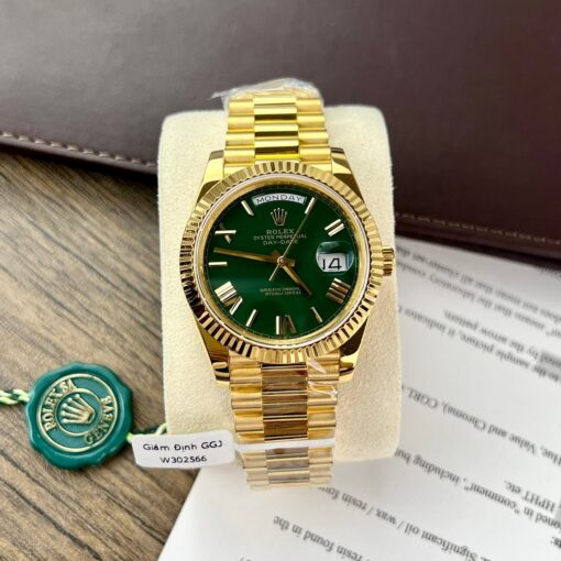 Rolex Day-Date 40 Yellow Gold 228238 Green Rom 1:1 best edition 175 gram V3 GM Factory CounterWeight Version - immagine 6