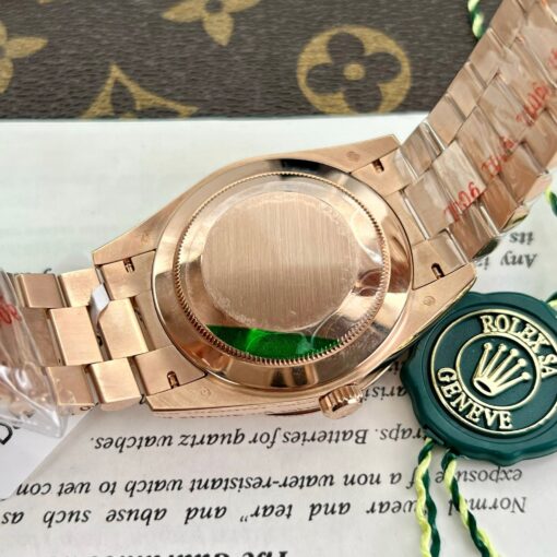 Rolex Day Date m228235-0036 custom 18k Everose Gold 1:1 best edition GM Factory Moissanite dial — изображение 7