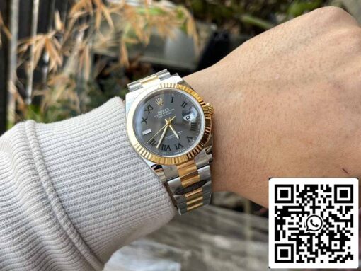 Rolex Datejust M126333-0019 1:1 Best Edition Clean Factory 41mm Wimbledon Dial Oyster Strap - immagine 9