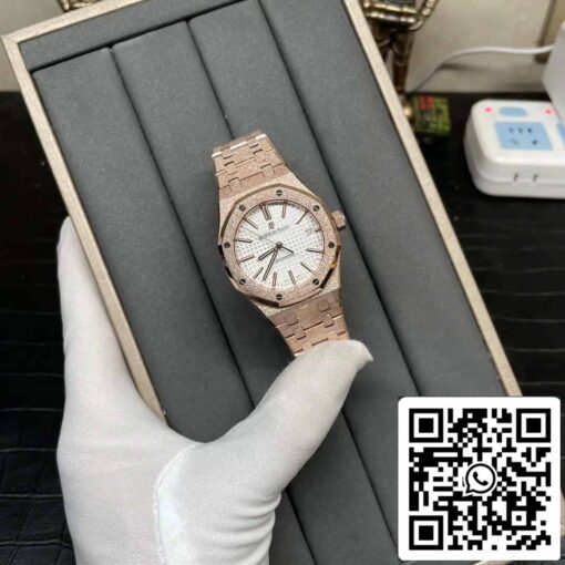 Audemars Piguet 15454OR.GG.1259OR.01 Frost Gold 1:1 best edition APS Factory White dial Rose gold - immagine 10