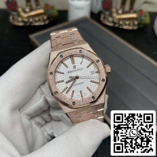 Audemars Piguet 15454OR.GG.1259OR.01 Frost Gold 1:1 best edition APS Factory White dial Rose gold - immagine 8