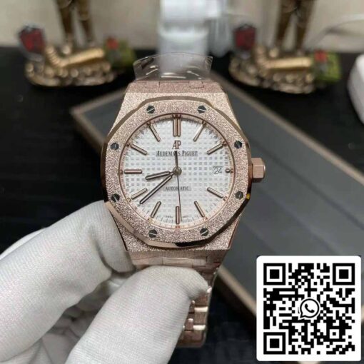 Audemars Piguet 15454OR.GG.1259OR.01 Frost Gold 1:1 best edition APS Factory White dial Rose gold - immagine 7