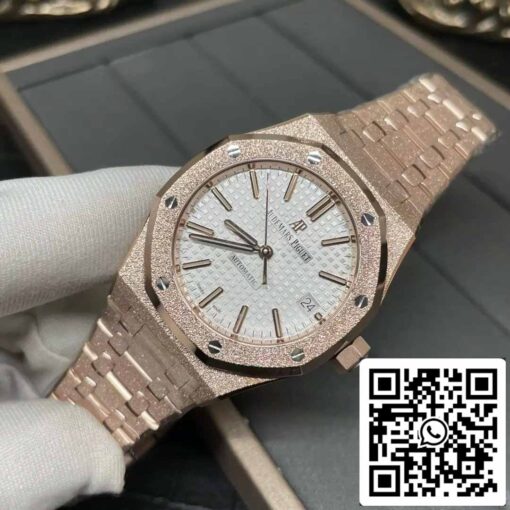 Audemars Piguet 15454OR.GG.1259OR.01 Frost Gold 1:1 best edition APS Factory White dial Rose gold - immagine 6