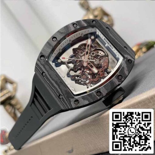 RICHARD MILLE  RM055 NTPT Carbon Fiber 1:1 Best Edition BBR Factory [V3] Black Rubber Strap — изображение 6