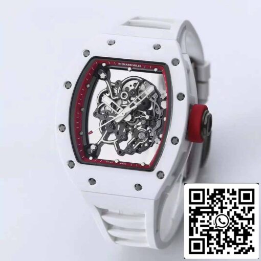 RICHARD MILLE  RM055 Ceramic case 1:1 Best Edition BBR Factory [V3] White Rubber Strap - Image 6