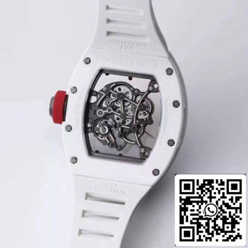 RICHARD MILLE  RM055 Ceramic case 1:1 Best Edition BBR Factory [V3] White Rubber Strap - Image 4