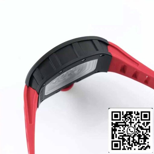 BBR Factory [V3] RICHARD MILLE  RM055 RM-055 Black Ceramic Case Red Rubber Strap - Image 5