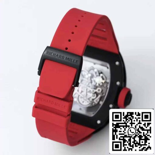 BBR Factory [V3] RICHARD MILLE  RM055 RM-055 Black Ceramic Case Red Rubber Strap - Image 2