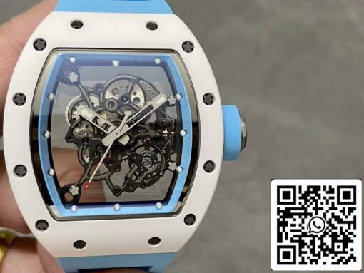 RICHARD MILLE  RM055 Ceramic case 1:1 Best Edition BBR Factory [V3] Blue Rubber Strap - Image 9