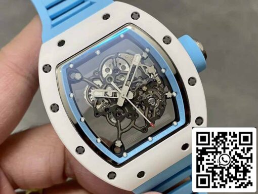 RICHARD MILLE  RM055 Ceramic case 1:1 Best Edition BBR Factory [V3] Blue Rubber Strap - Image 8