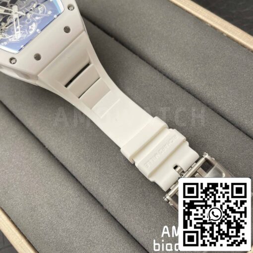 RICHARD MILLE  RM055 White Ceramic case 1:1 Best Edition BBR Factory [V3] White Rubber Strap — изображение 2