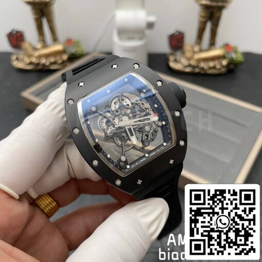 BBR Factory [V3] RICHARD MILLE  RM055 RM-055 Black Ceramic Case Black Rubber Strap – Bild 7