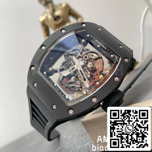 BBR Factory [V3] RICHARD MILLE  RM055 RM-055 Black Ceramic Case Black Rubber Strap – Bild 6