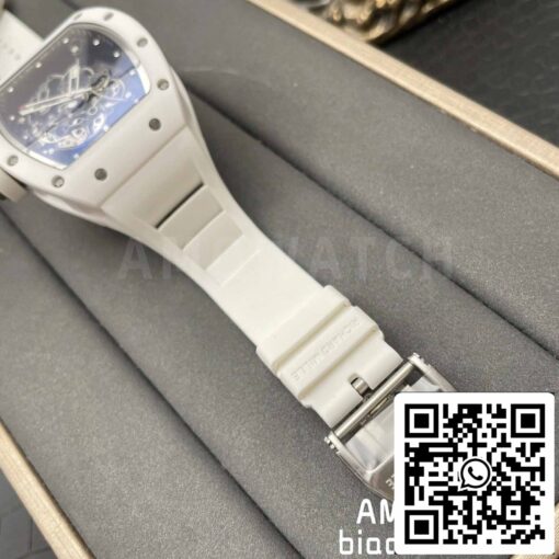 RICHARD MILLE  RM055 White Ceramic case 1:1 Best Edition BBR Factory [V3] Rubber Strap - immagine 2