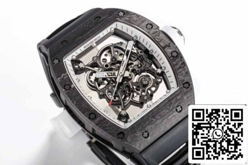 BBR Factory [V3] RICHARD MILLE  RM055 RM-055 NTPT Carbon Fiber Case Rubber Strap - Image 9