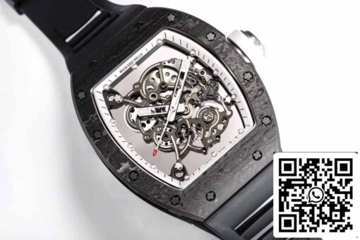 BBR Factory [V3] RICHARD MILLE  RM055 RM-055 NTPT Carbon Fiber Case Rubber Strap - Image 6