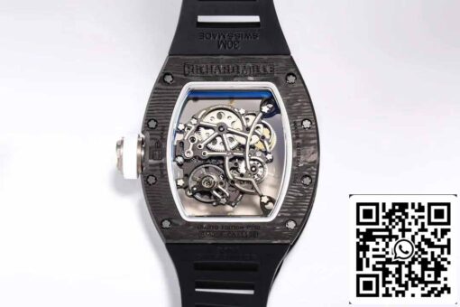 BBR Factory [V3] RICHARD MILLE  RM055 RM-055 NTPT Carbon Fiber Case Rubber Strap - Image 2