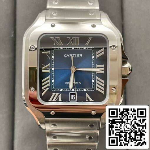 Cartier De Santos WSSA0013 2018 BV Factory 1:1 Best Edition Blue Dial Swiss ETA 9015 Stainless Steel Smartlinks Bracelet Blue Dial - Image 10