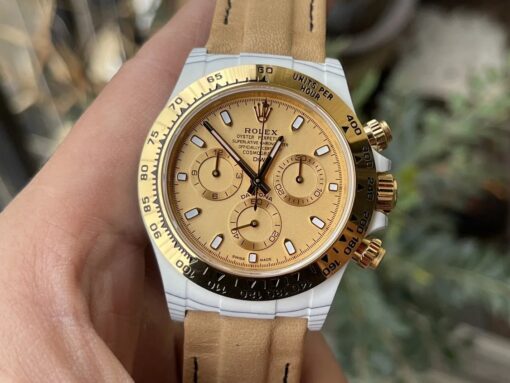 【4130 Movement DIW Modified Version】Rolex Cosmograph Daytona Series Yellow Dial Carbon Fiber case - Image 3