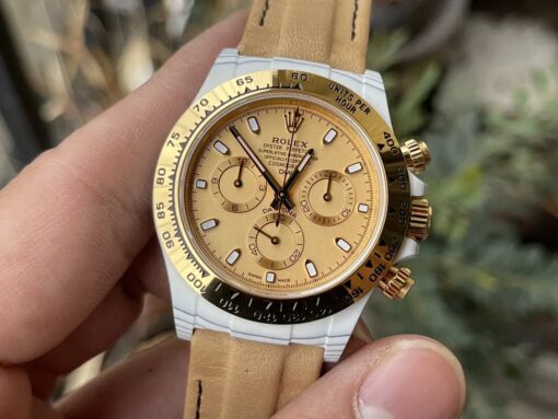 【4130 Movement DIW Modified Version】Rolex Cosmograph Daytona Series Yellow Dial Carbon Fiber case - Image 5