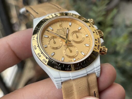 【4130 Movement DIW Modified Version】Rolex Cosmograph Daytona Series Yellow Dial Carbon Fiber case - Image 6