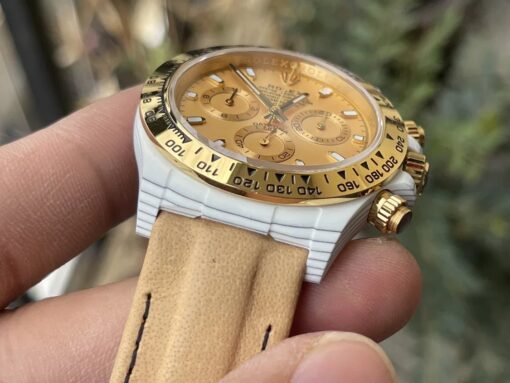 【4130 Movement DIW Modified Version】Rolex Cosmograph Daytona Series Yellow Dial Carbon Fiber case - Image 7